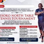 Isoko North Table Tennis Tournament Climaxes July 12